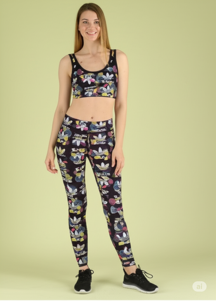 Conjunto Deportivo Pantalon Largo y Blusa Corta En Tela Suplex